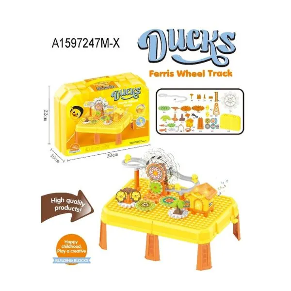 Kids Activity Table with Storage, compatible with building blocks