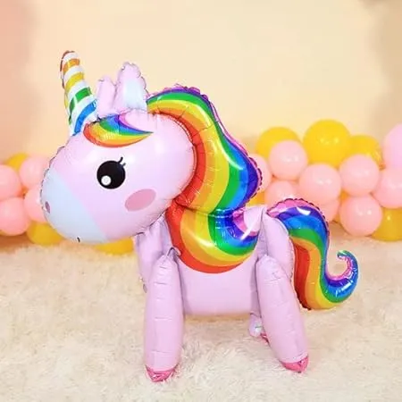 3D unicorn standing walking foil balloons 55*57cm