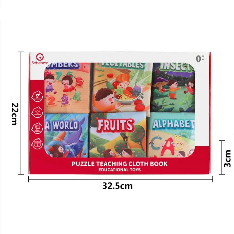 Sobibear Puzzle Teaching Cloth Book 6 Pack. 