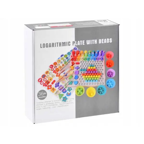 Logarithmic plate with beads