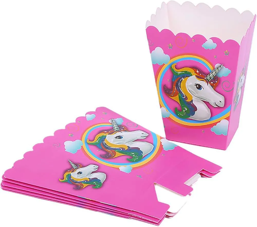 Unicorn 6 pieces popcorn boxes