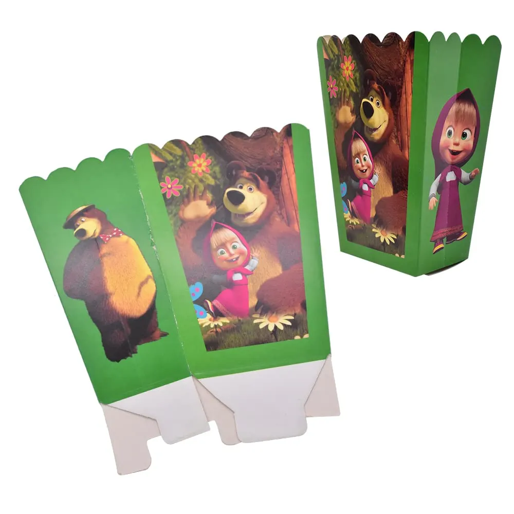Macha and the bear theme (6 popcorn boxes)