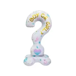 question gender reveal self stand size 120*60*50cm