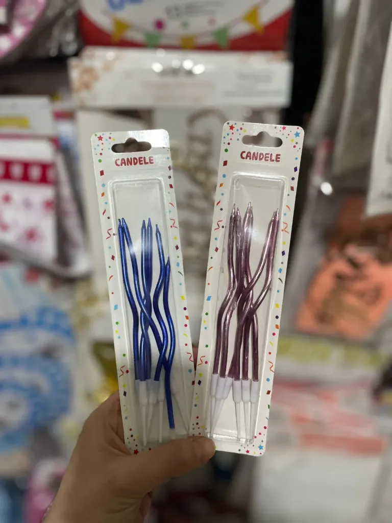 Metallic spiral birthday candles 6 candles (Blue)