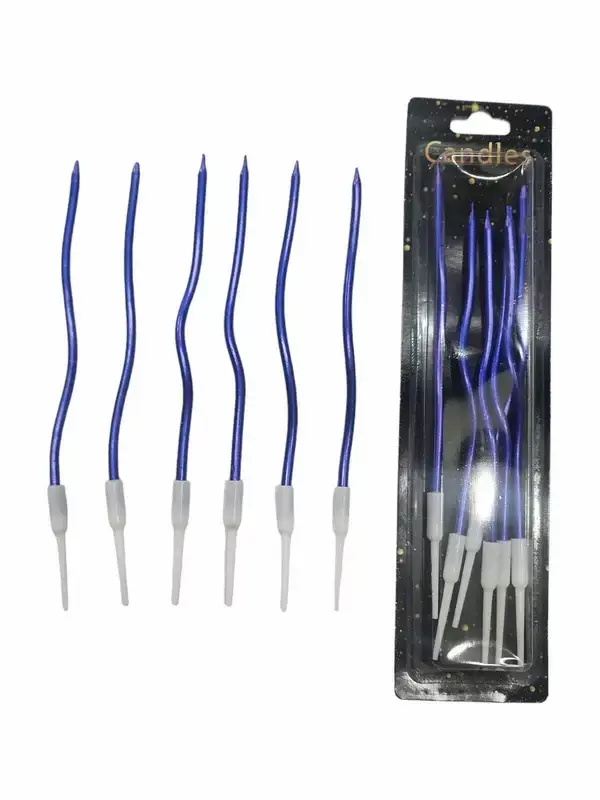 Metallic spiral birthday candles 6 candles