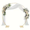 Gold metal circular arch backdrop stand, easy to assemble and disassemble for transport and storage 2*2 meter