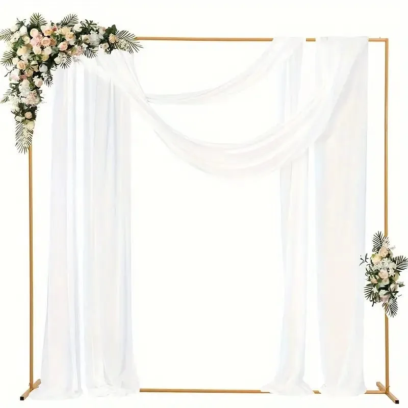 Gold metal square arch backdrop stand, easy to assemble and disassemble for transport and storage 3*3 meter