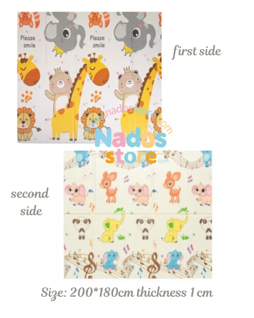 Thick Foldable baby play mat, double-sided designs with   patterns on one side and different  patterns on the other, size 200*180cm thickness 1cm (1)