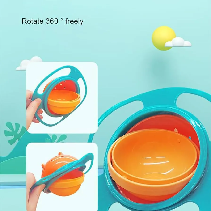 Universal Gyro Bowl Children's Bowl 360 Degree Rotating (Green)