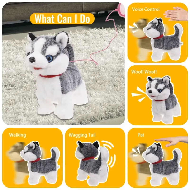Walking plush dog, talks, walks, music..