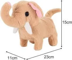 Interactive plush elephant toys that simulate realistic movements and sound (Beige)