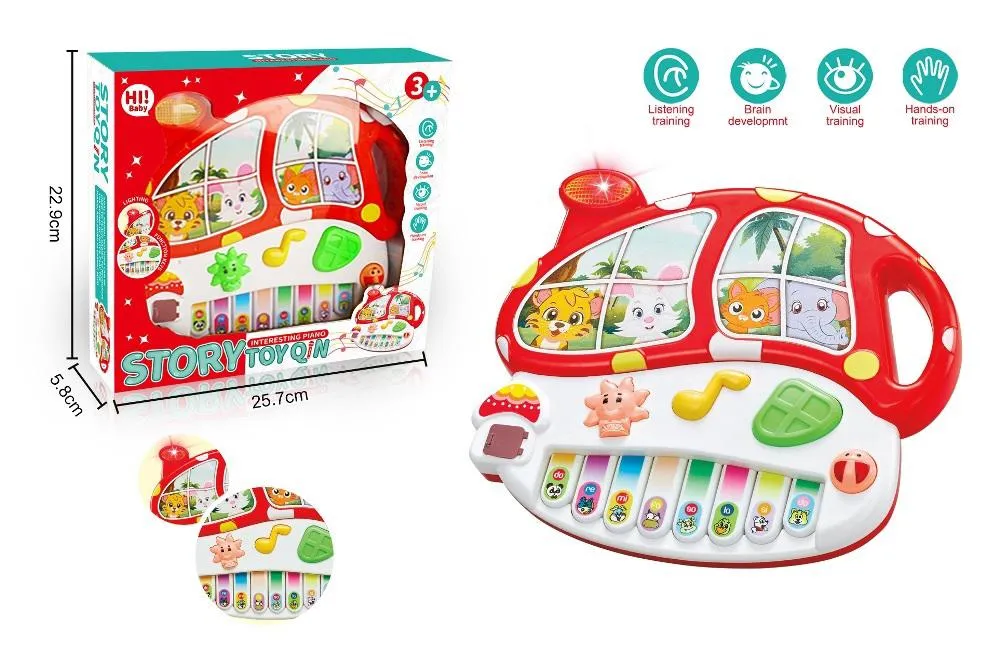 interactive musical piano toy for children that features several developmental benefits.