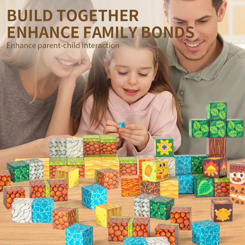 Dinosaur Magnetic Building Blocks designed for creative construction play 30 pieces