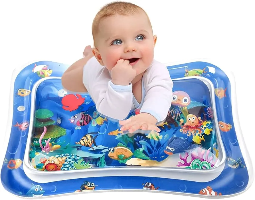 Inflatable baby water play mat designed for tummy time, size:69*50*8cm