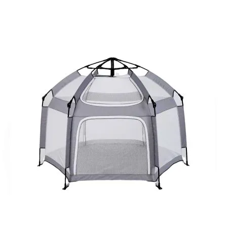Pop-Up Playpen, designed for quick setup, gray color