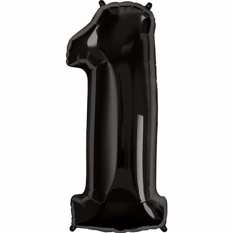 Black Number Foil Balloon – Birthday Party Decoration (1)