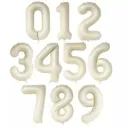 Sand Beige Number Balloons, 32 Inch Matte Foil
