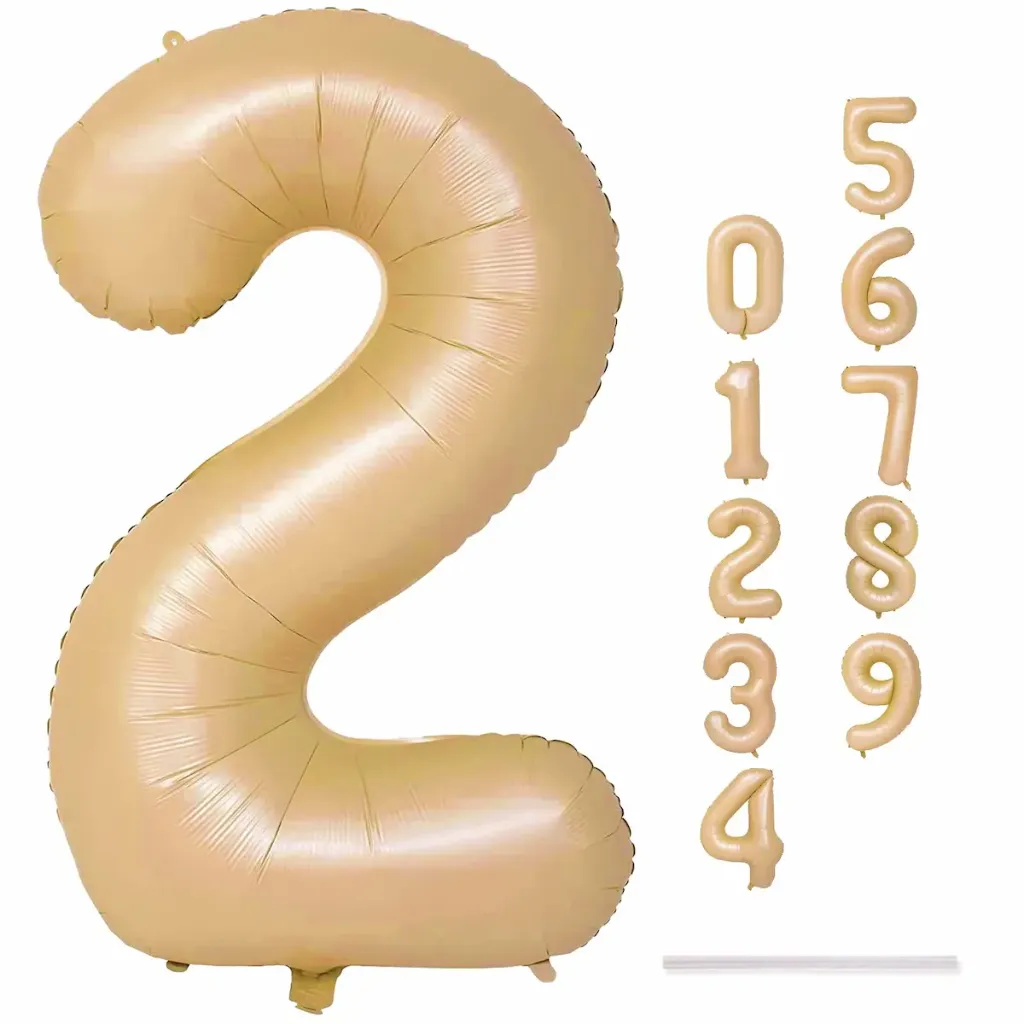 Matte cream(skin color) foil number balloon (1)