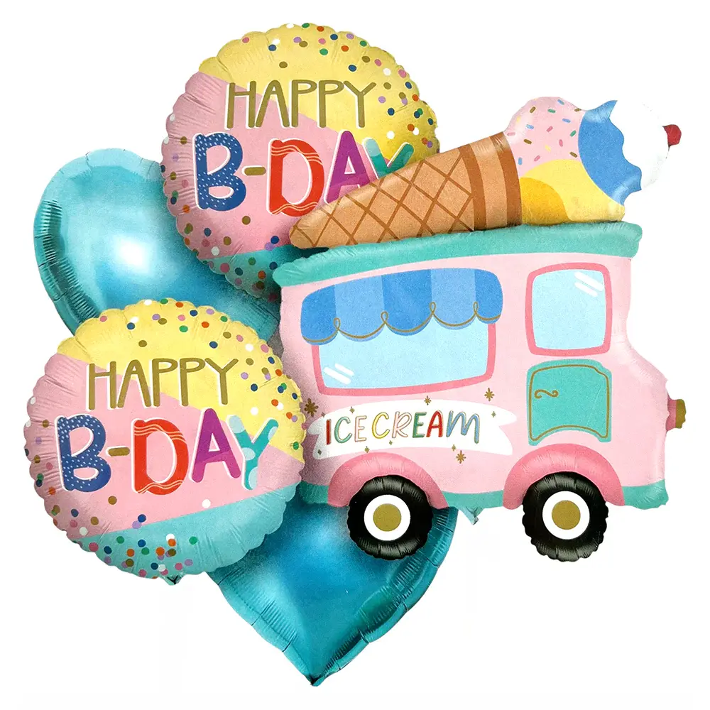 Ice cream foil balloons set