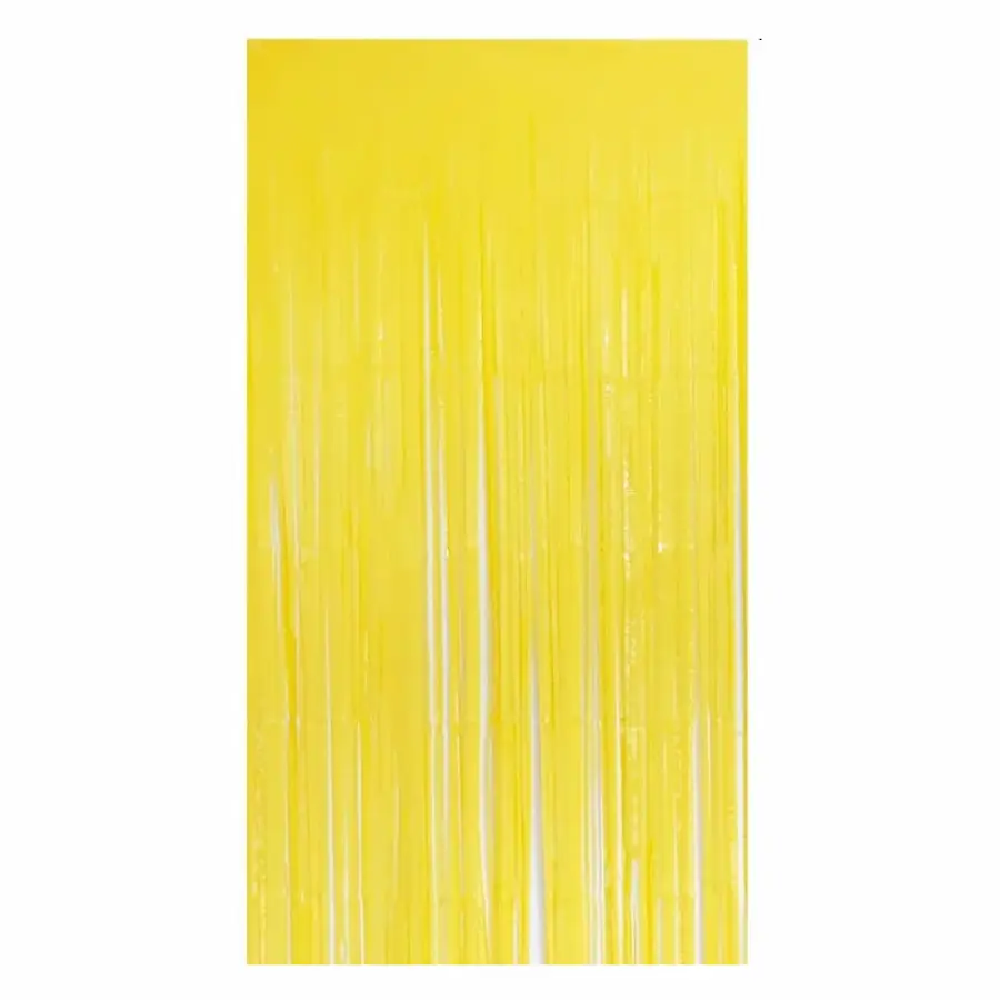 Foil Tinsel Fringe Curtains for Wedding Birthday Photo booth, yellow pastel