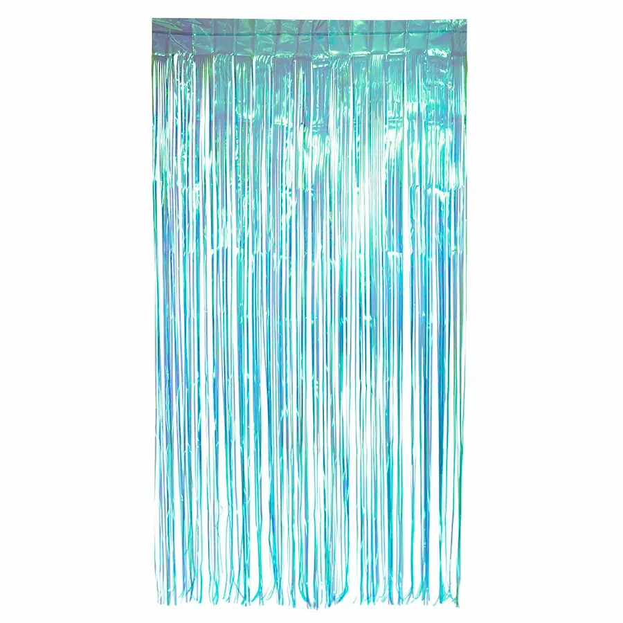 Foil Tinsel Fringe Curtains for Wedding Birthday Photo booth, Blue