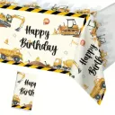 Construction-themed tablecloth