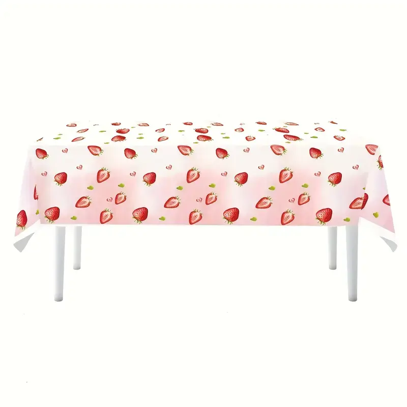 Strawberry-themed tablecloth