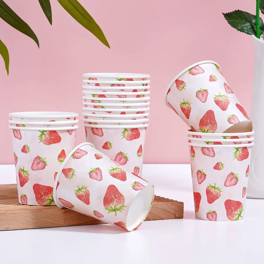Strawberry-themed cups
