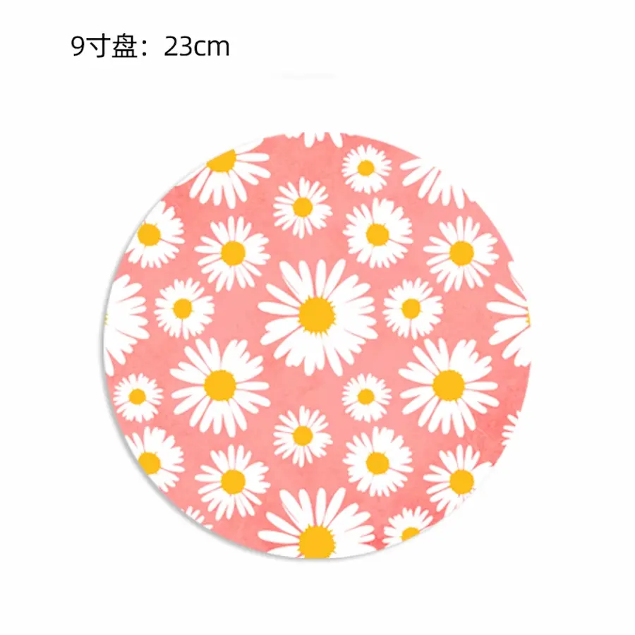 Daisy flower theme plates 23cm