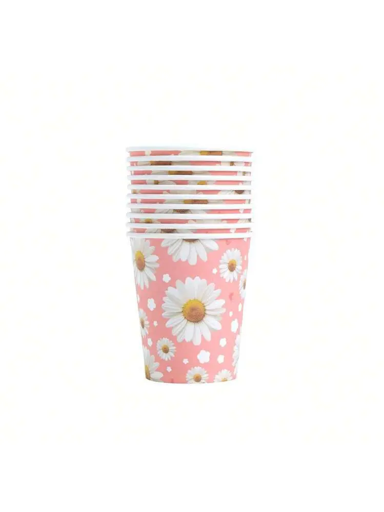 Daisy flower theme cups