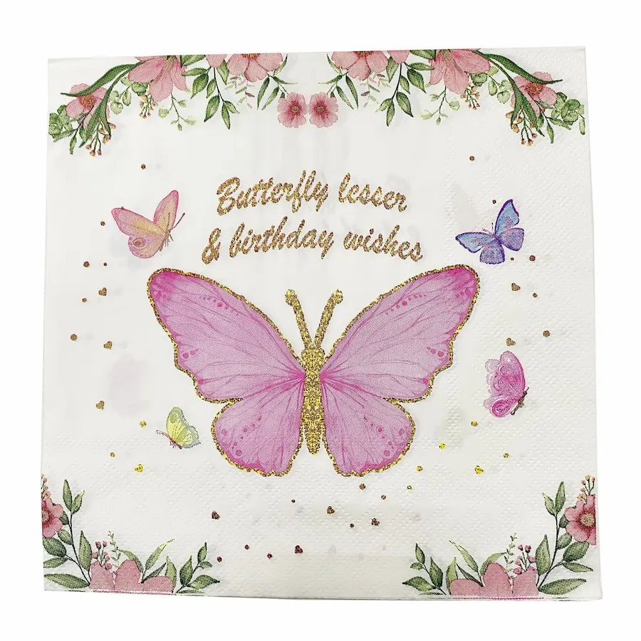 Butterfly theme napkins