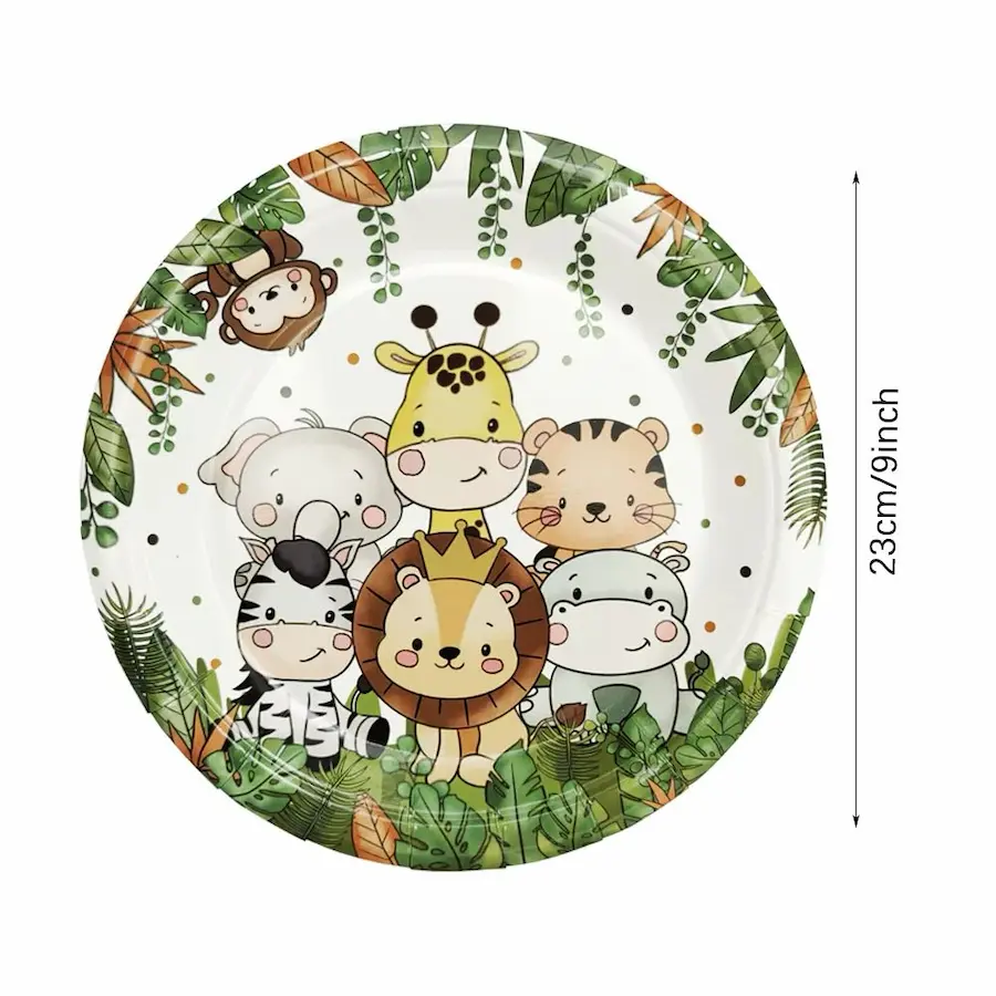 Safari theme 23cm plates