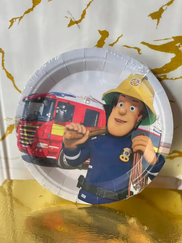 Fire man theme 23cm plates