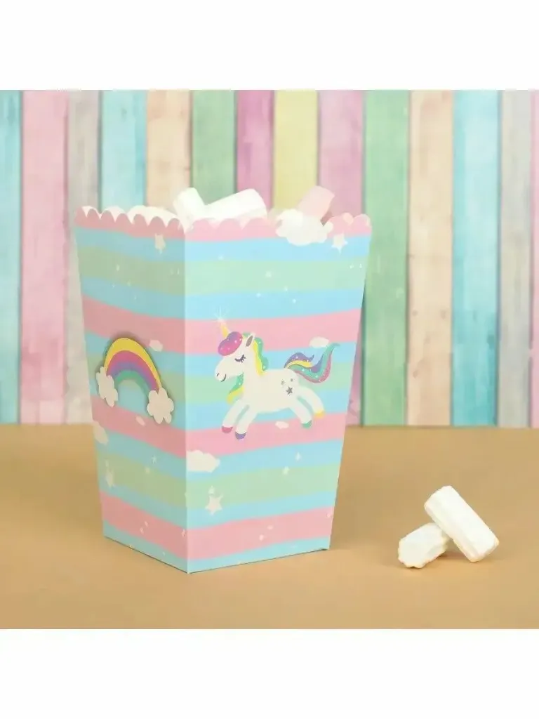 Unicorn popcorn boxes