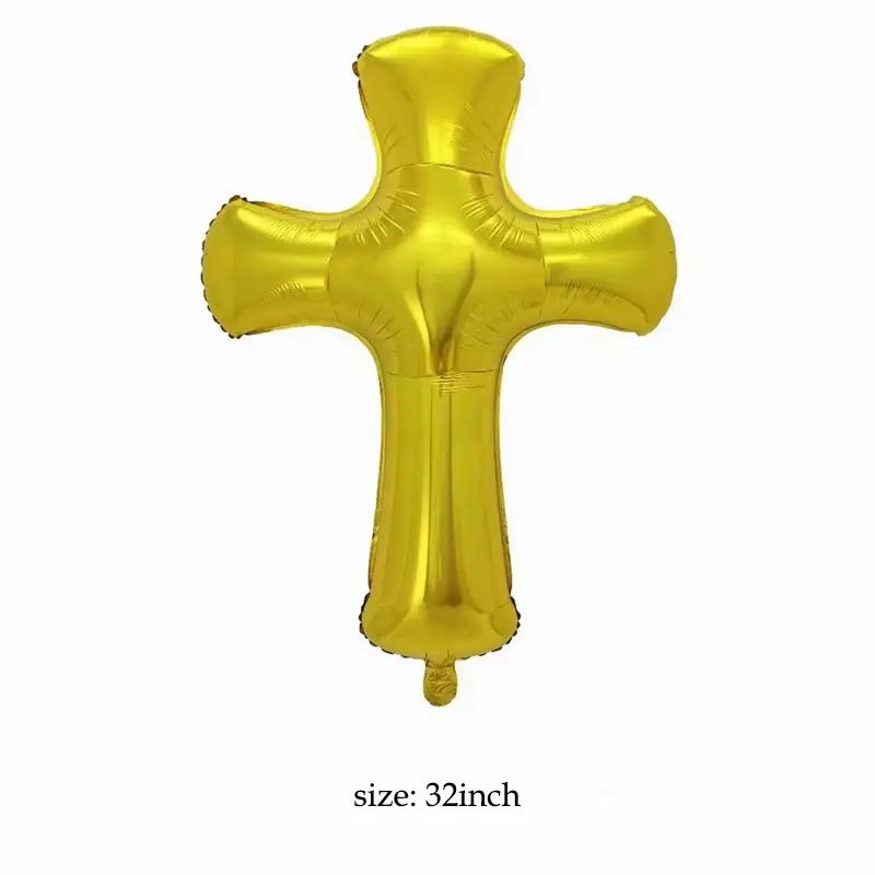 Cross shape foil balloon gold