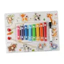 Puzzle board with xylophone