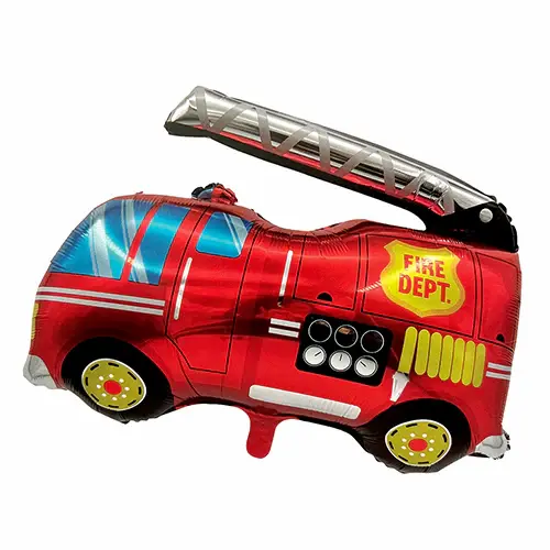 Fire truck-shaped foil balloon