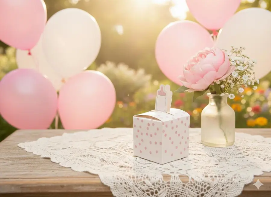 New born chocolate boxes pink dotted, pack of 12 boxes