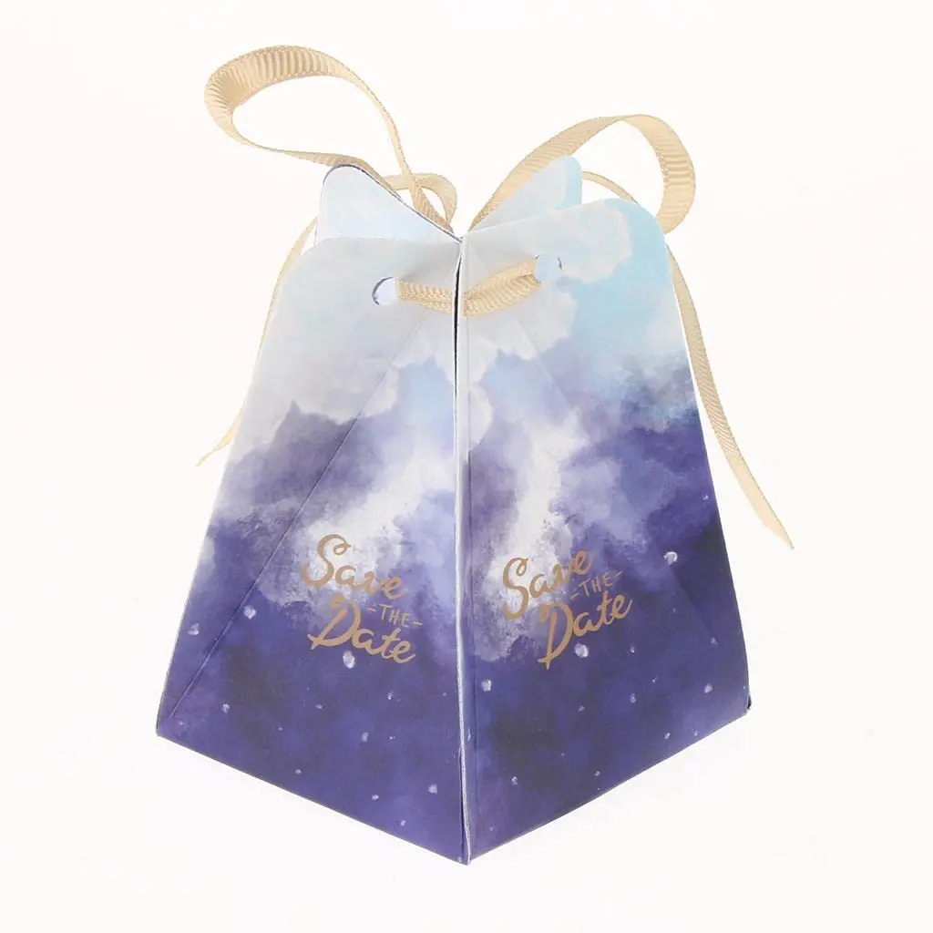 Wedding Paper Candy Boxes Gifts, blue, pack of 12. Perfect for wedding party or other special occasion etc.