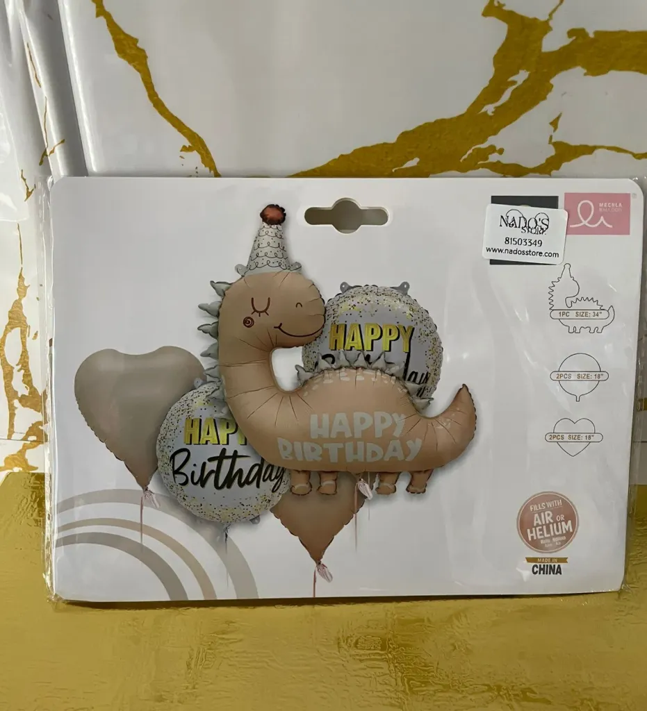 Dinosaur-themed birthday balloon set