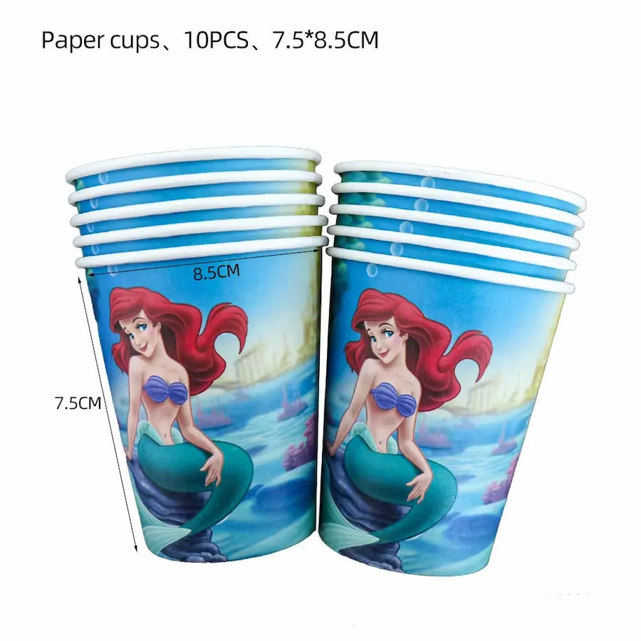 Little Mermaid Ariel theme cups