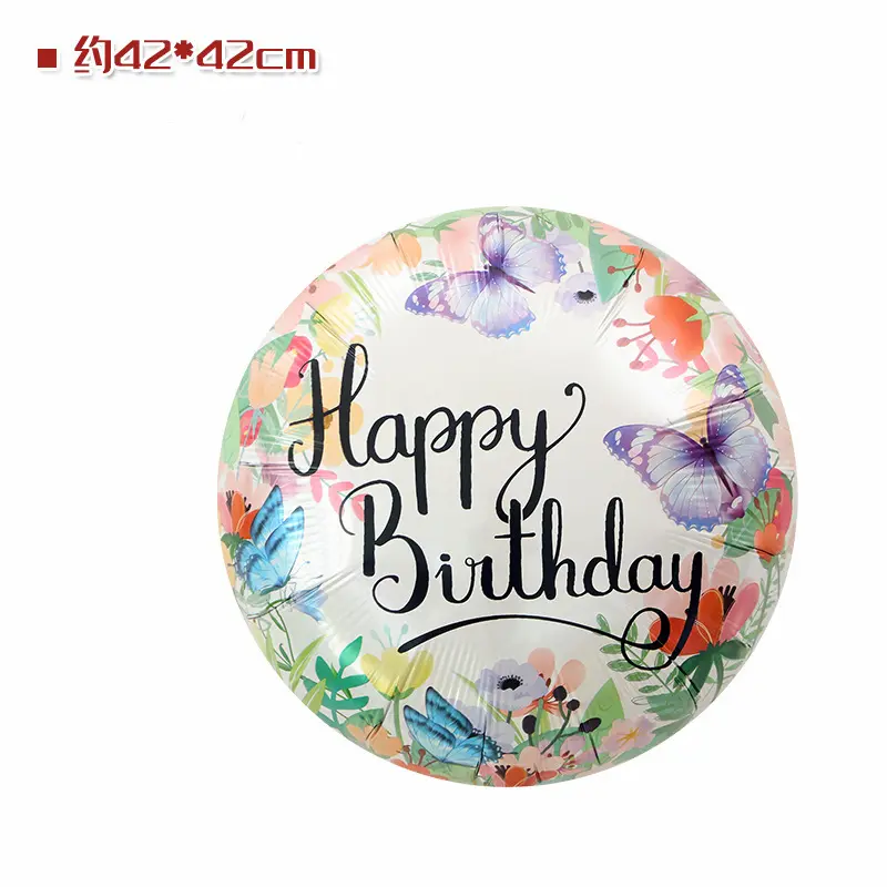Floral happy birthday foil balloon