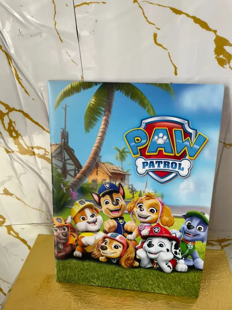 Coloring book paw patrol theme with 100 stickers
