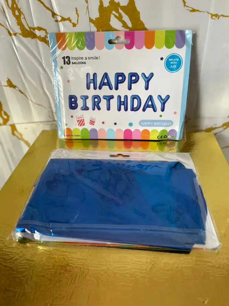 HAPPY BIRTHDAY foil balloon, metallic blue