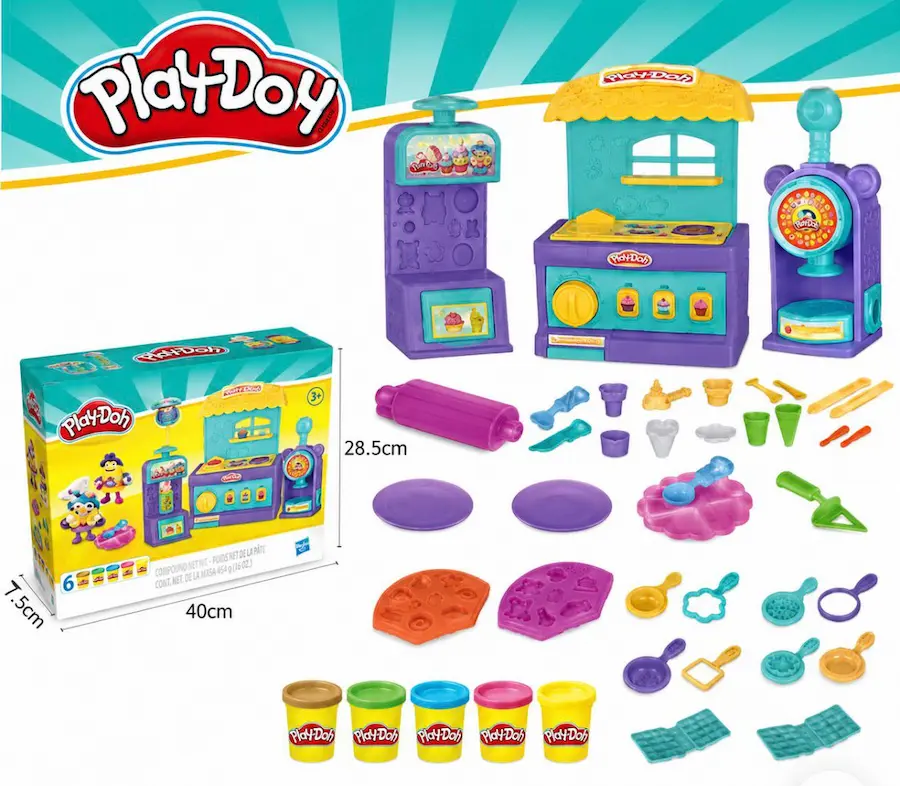 Clay set fast food colored clay machines
