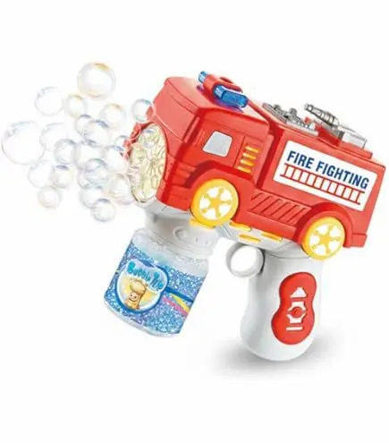 Fire truck Automatic Bubble Gun that creates bubbles and lights up.