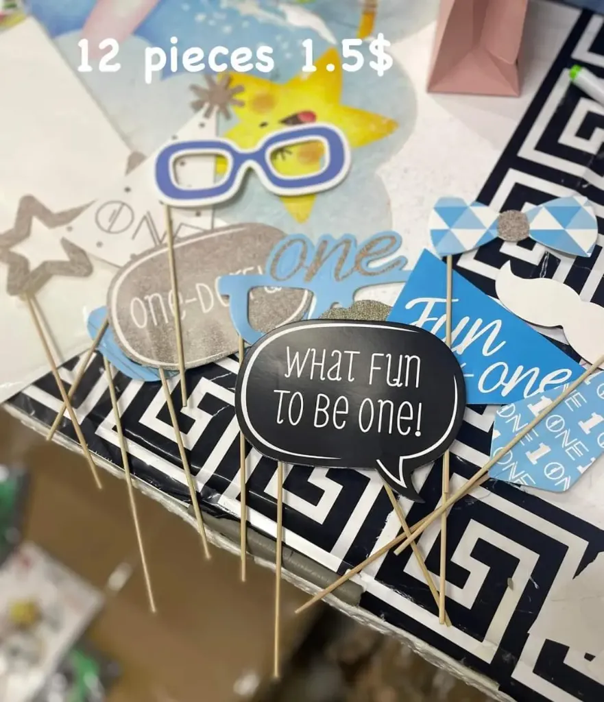 1st birthday blue props for photo booth decoration