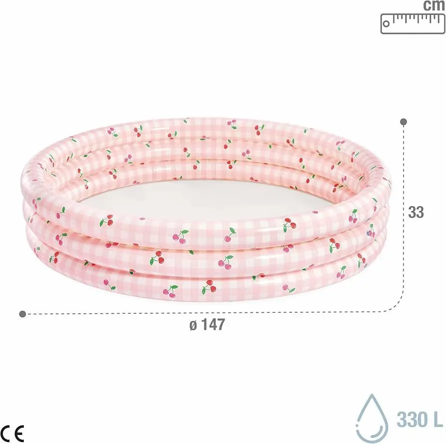 Intex Cherry Breeze inflatable kiddie pool with a cherry pattern, 330L