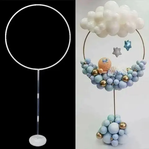 [na191] Round balloon arch stand, durable plastic and features a separable base for easy assembly.