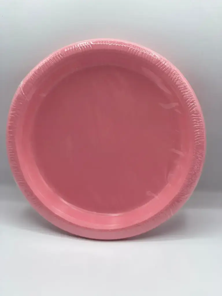 Pink Plastic plates for birthday and parties pack 10pcs 23cm
